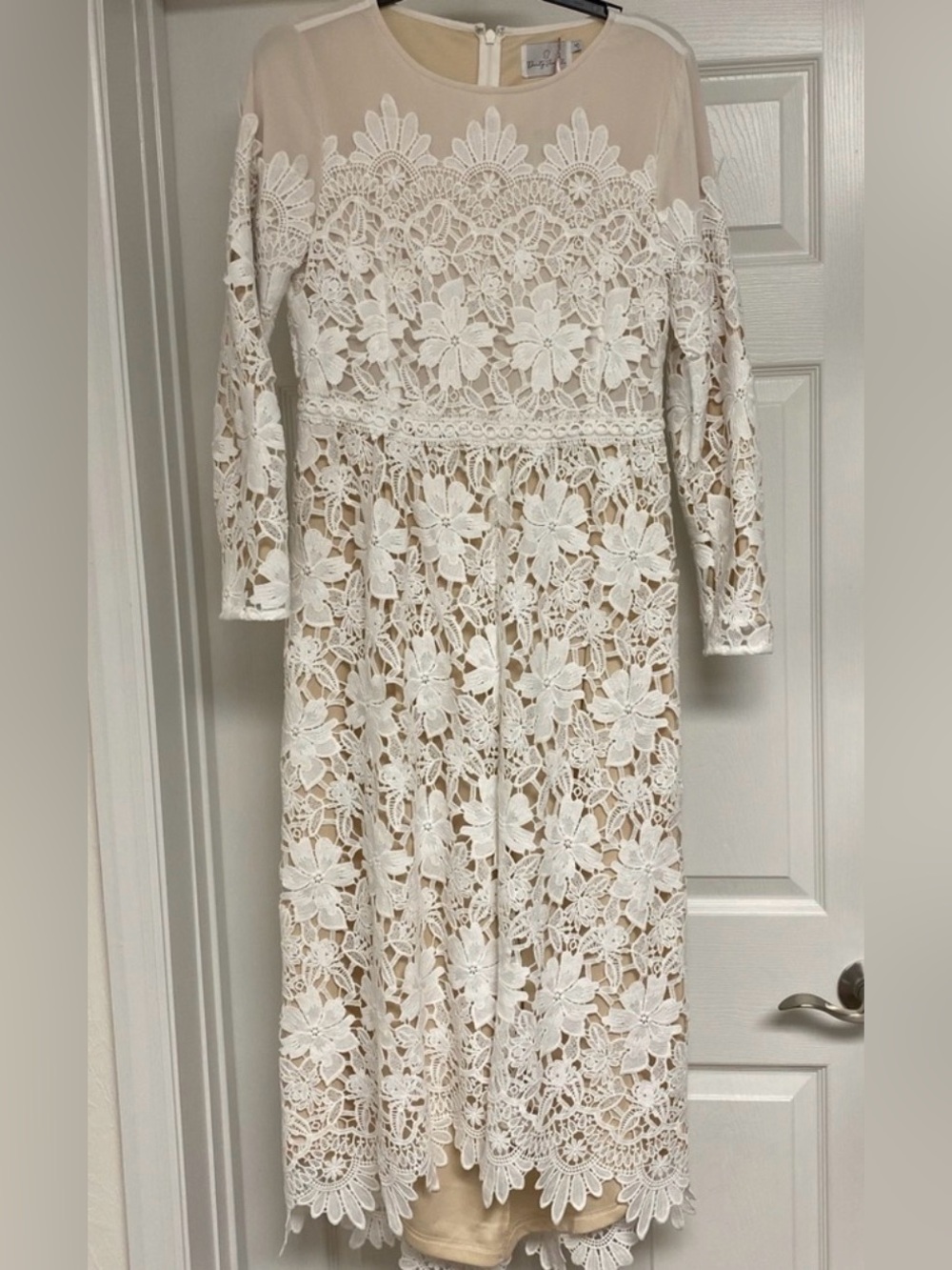 Dainty Jewells Ivory Lace Long Sleeve Midi Dress
